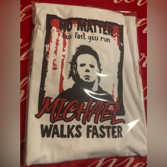 Custom Made Michael Myers White Tee - Picture 3 of 3